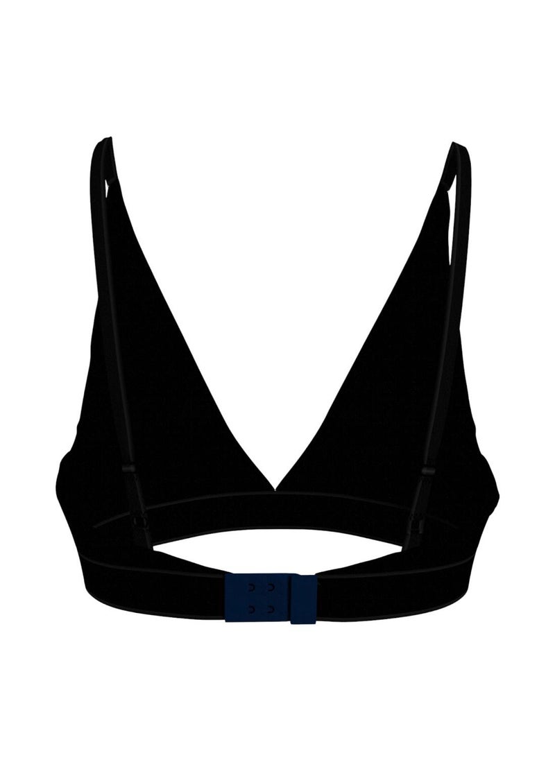 TOMMY HILFIGER Women's Unlined Logo Underband Triangle Bra - Cotton, Black  - Image 2