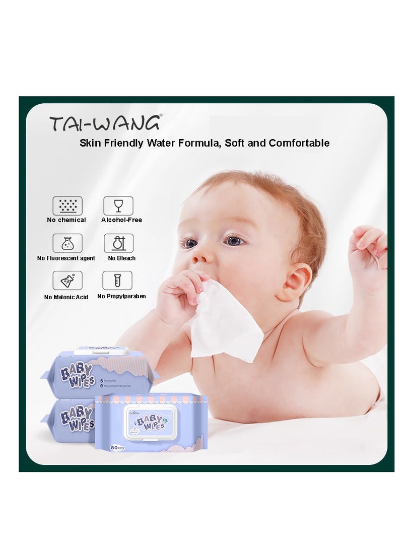 TAI-WANG Water Baby Wipes 99% Water Based Wipes Unscented and Hypoallergenic for Sensitive Skin 960 Count 12 packs - Image 3