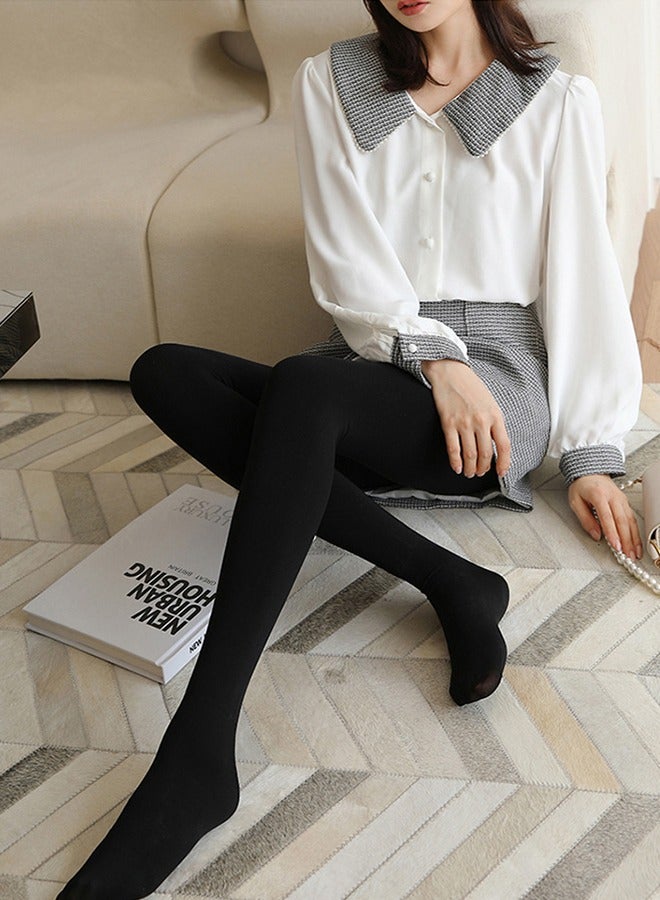 Women's Soft Tights High Waisted Pantyhose 80D Semi-Sheer Black Women's Shapewear Pantyhose - High Quality High Waisted Semi-Sheer Tights - Full Length Stockings - Image 3