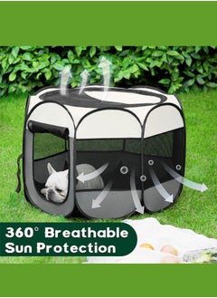 WAMIT Octagonal Pet Foldable Playpen Tent Dog and Cat Fence, Puppy Exercise Playpen,Cat and Dog House, Rabbit Cat Kennel (Grey)  - Image 4