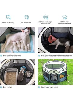 WAMIT Octagonal Pet Foldable Playpen Tent Dog and Cat Fence, Puppy Exercise Playpen,Cat and Dog House, Rabbit Cat Kennel (Grey)  - Image 5