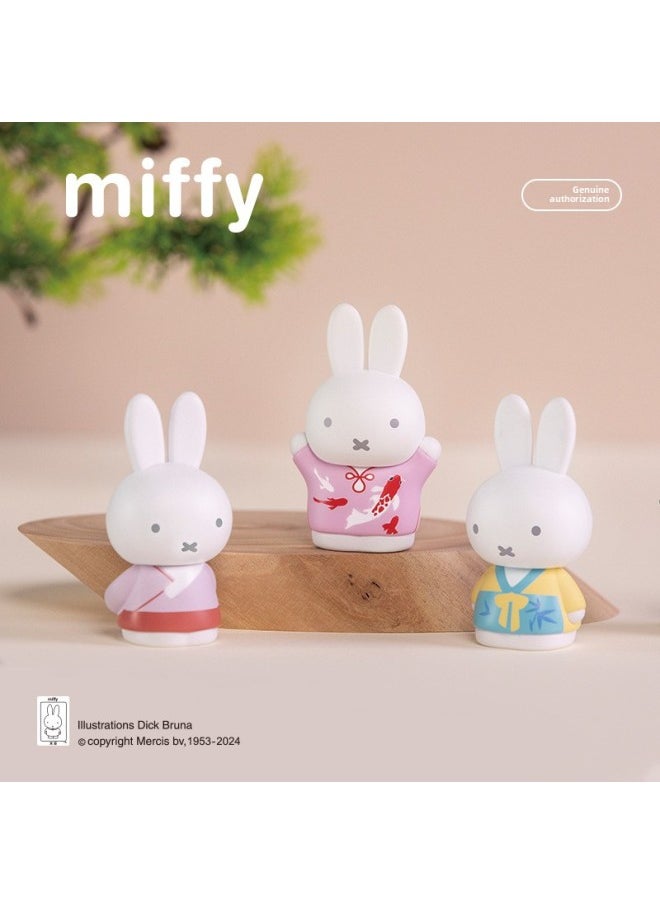 Generic - Miffy Antique Series Blind Box Cute Rabbit Desktop Miffy Rabbit Hand Cartoon Blind Box Series Wholesale-Color:8 Blind Boxes At The End Box - Image 1