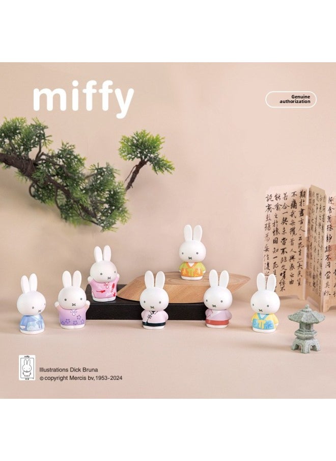 Generic - Miffy Antique Series Blind Box Cute Rabbit Desktop Miffy Rabbit Hand Cartoon Blind Box Series Wholesale-Color:8 Blind Boxes At The End Box - Image 1