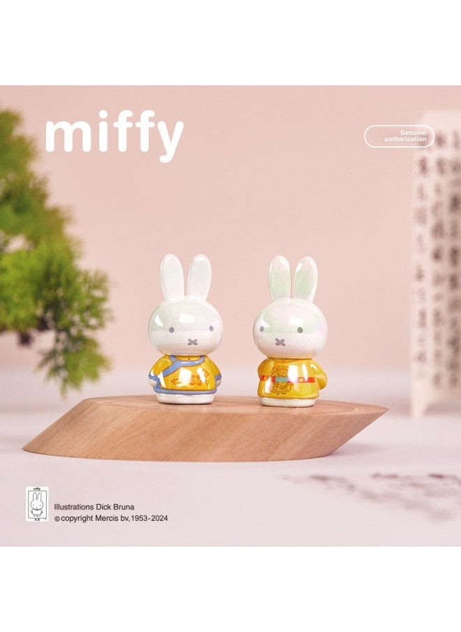 Generic - Miffy Antique Series Blind Box Cute Rabbit Desktop Miffy Rabbit Hand Cartoon Blind Box Series Wholesale-Color:8 Blind Boxes At The End Box - Image 1