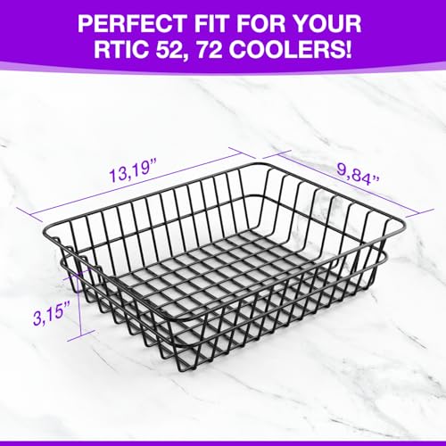 COSPARX 2Pack Cooler Basket for RTIC 52 72 Qt UltraLight Coolers Double Cooler Rack for Double Storage HeavyDuty Wire Organizer Will Not Fit for RTIC 32 Coolers - Image 3