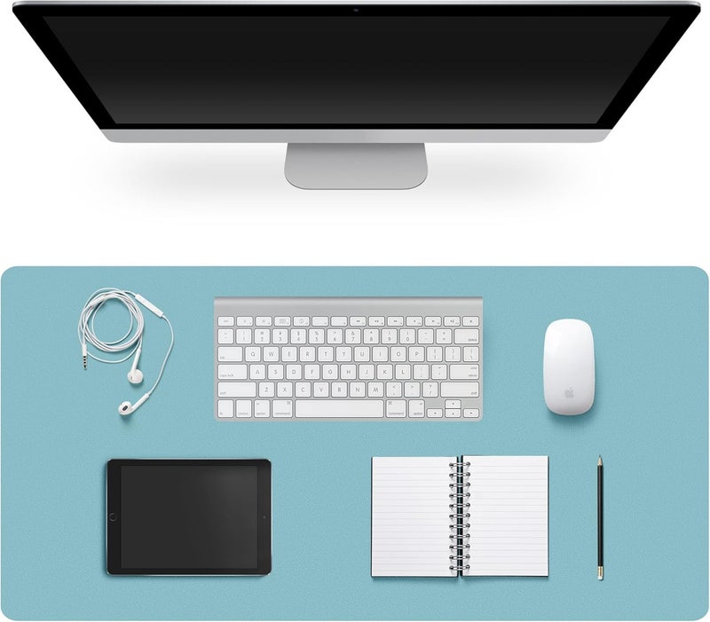 CADONO Leather Desk Pad Protector,Non-Slip Desk Pad,on-Slip PU Leather Large Mouse Pad,Easy Clean Desk Protecor Mat,Writing Pad for Office Work/Home/Decor(Pale Green, 31.5" x 15.7") - Image 1