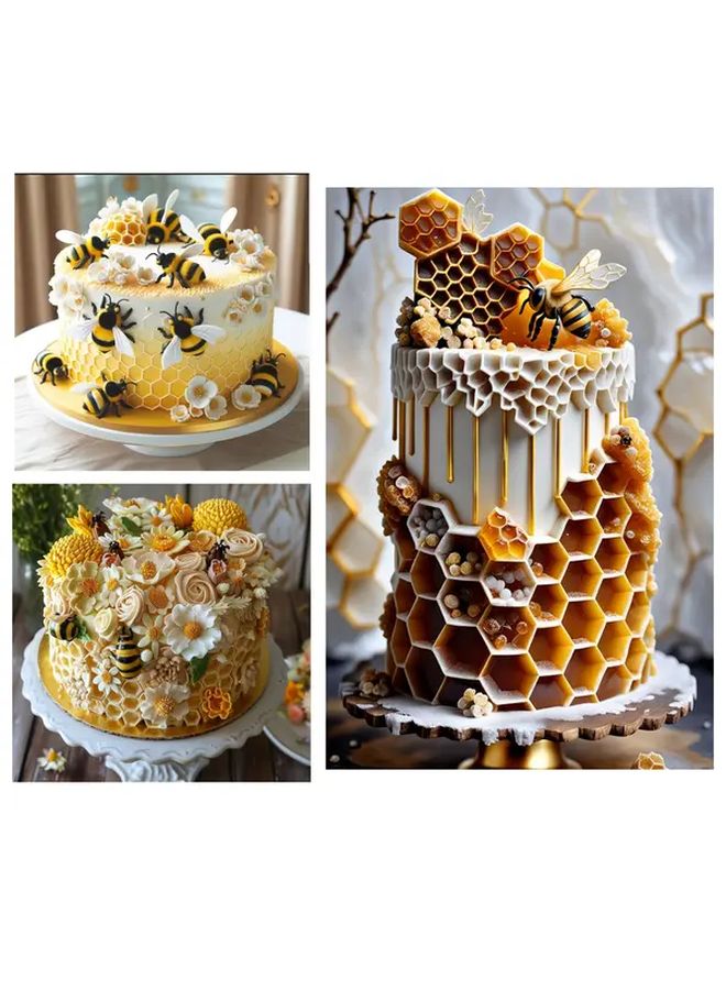 E 255 Bee Honeycomb Silicone Baking Molds Sunflower Design BPA Free - Image 5