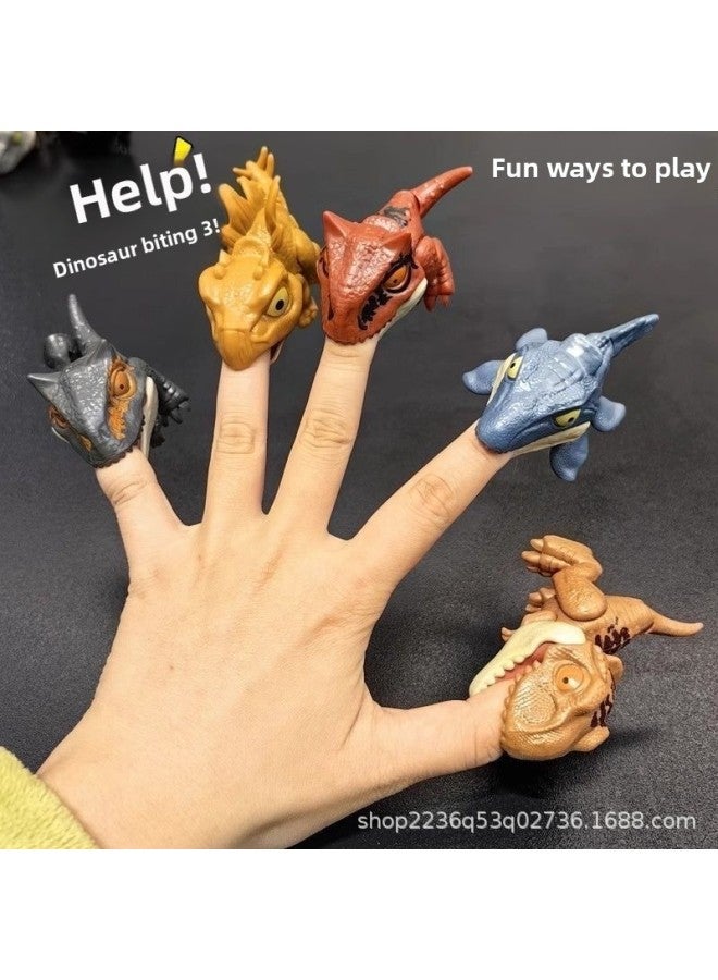ألعاب الأطفال على شكل ديناصور عض الأصابع، متعددة المفاصل، محاكاة صغيرة متحركة، نموذج حيوان تيرانوصور ريكس ديناصور - اللون: [ديناصور عض الإصبع 20 نمطًا مختلطًا بالتساوي] حقيبة Opp العمياء - Image 4