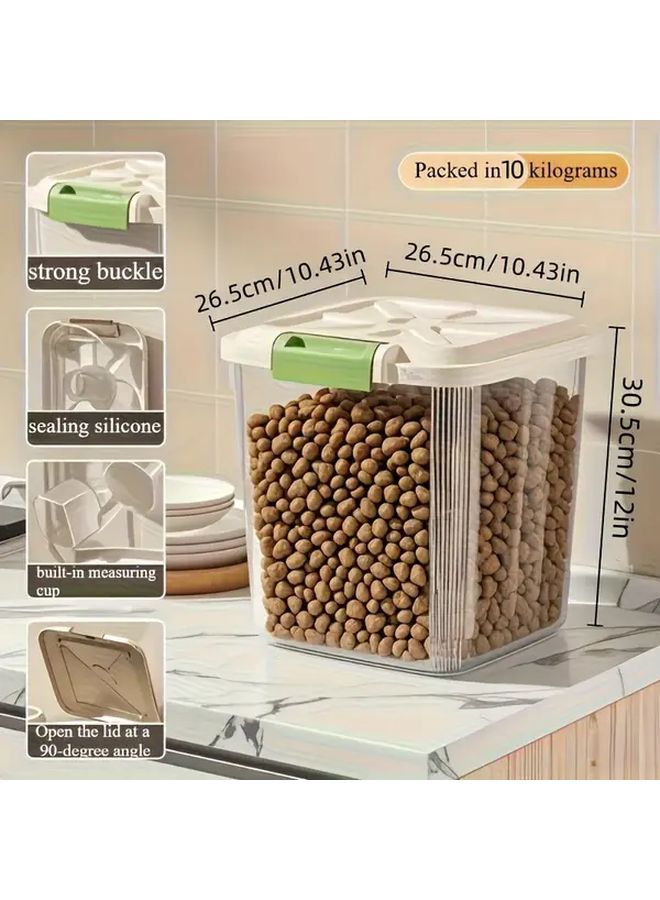 حاوية تخزين طعام الكلاب بحجم كبير مع عجلات مقاومة للرطوبة والآفات دلو طعام الحيوانات الأليفة المتحرك - Image 5