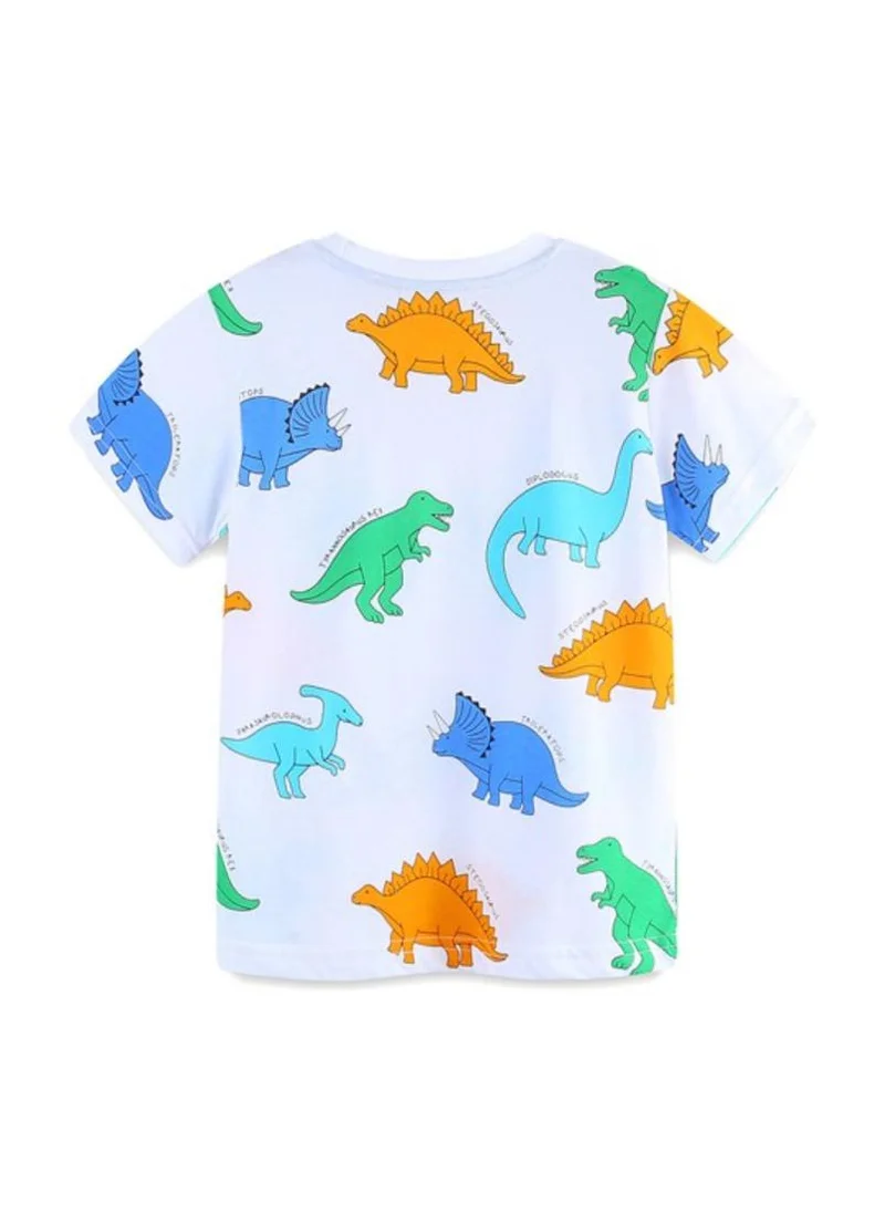 YUNIQEE White Conversational Printed Round Neck Cotton T-shirt