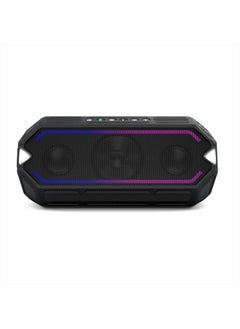 HydraBoom Bluetooth Speakers, USB Type-C Rechargeable Waterproof Portable Speaker Wireless Phone Charget, Stereo Speaker with LED Lights, Floats in Water, 16 Hour Playtime (Black)