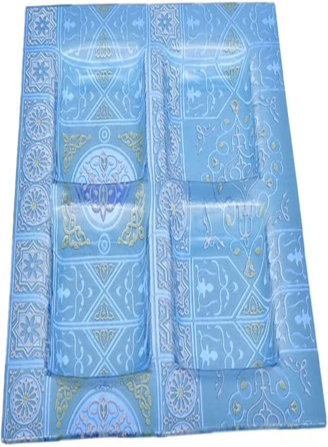 Rosa high quality glass 4 compartment serving plate, 30 * 30cm - khaimia blue