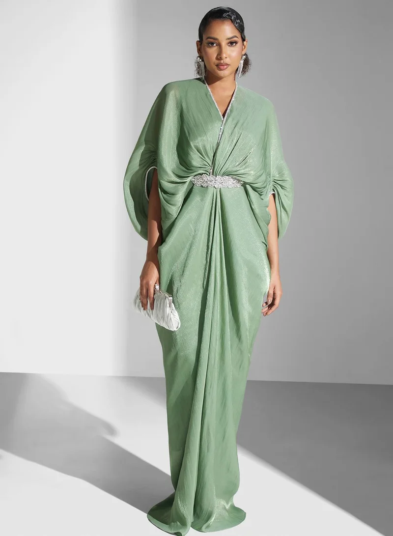 Yaser albik Draped Satin Dress