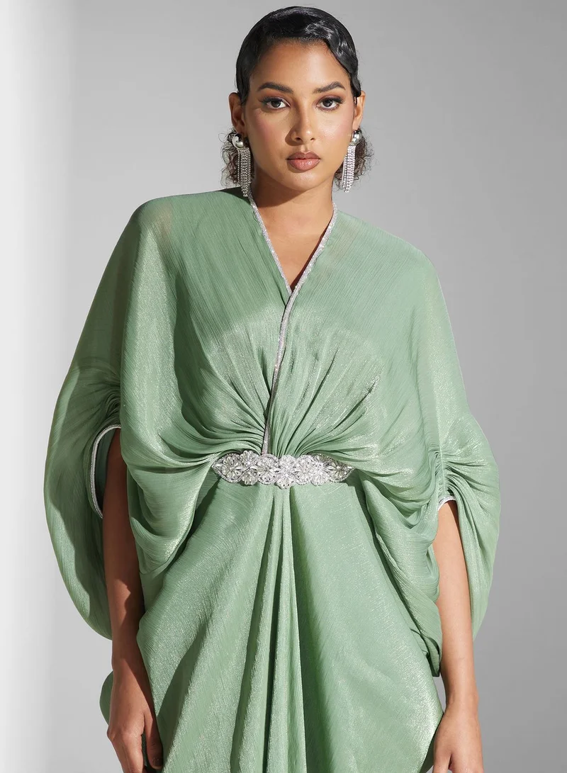 Yaser albik Draped Satin Dress