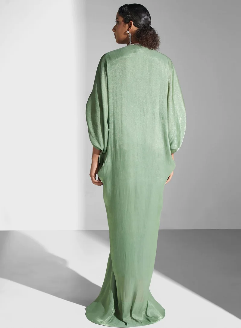 Yaser albik Draped Satin Dress