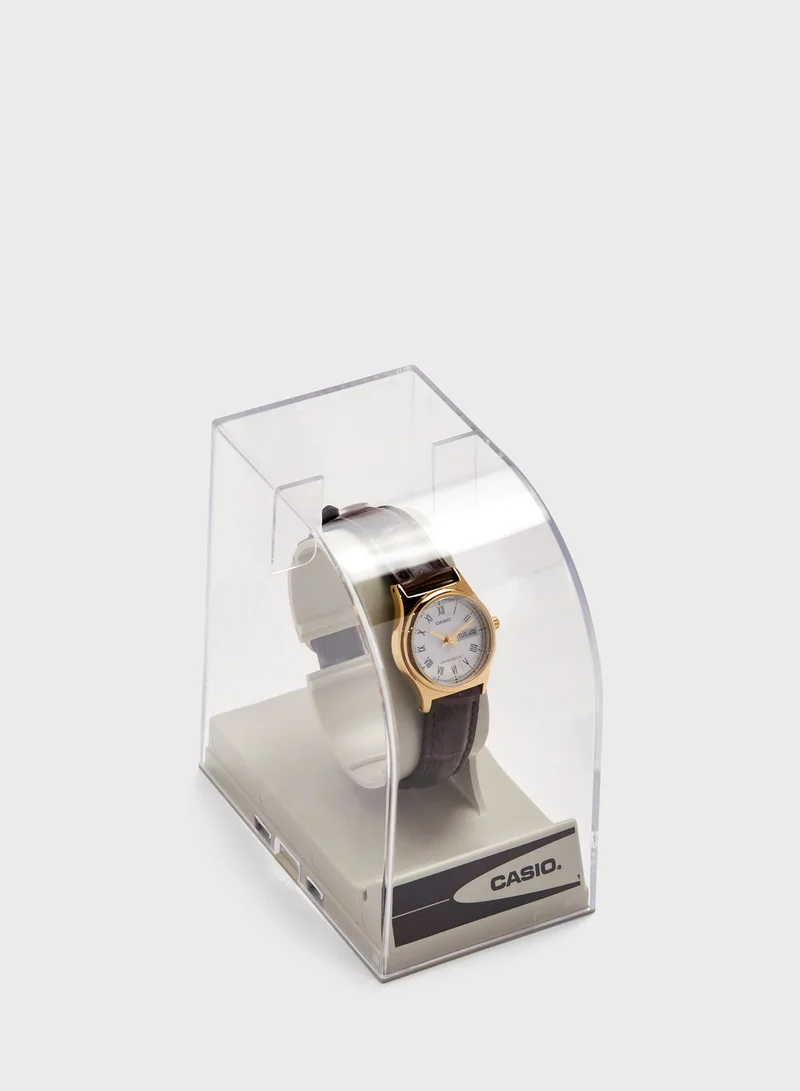 CASIO Leather Strap Analog Watch
