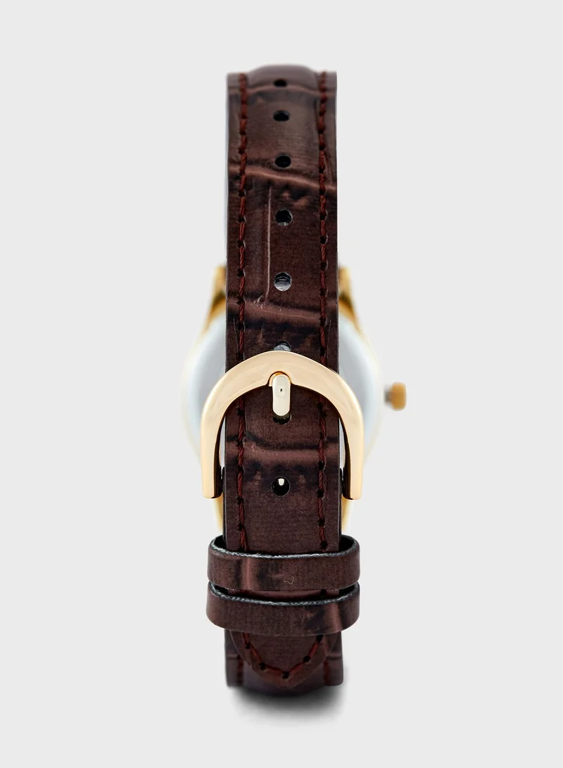 CASIO Leather Strap Analog Watch