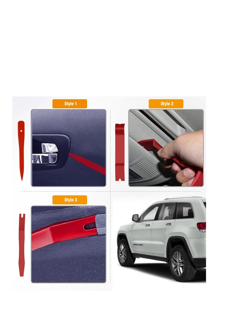 Generic 6-Piece Auto Trim Removal Tool Set Anti-Scratch Removal Tool Kit for Car Audio, Dashboard, Doors, Windows Red  - Image 4