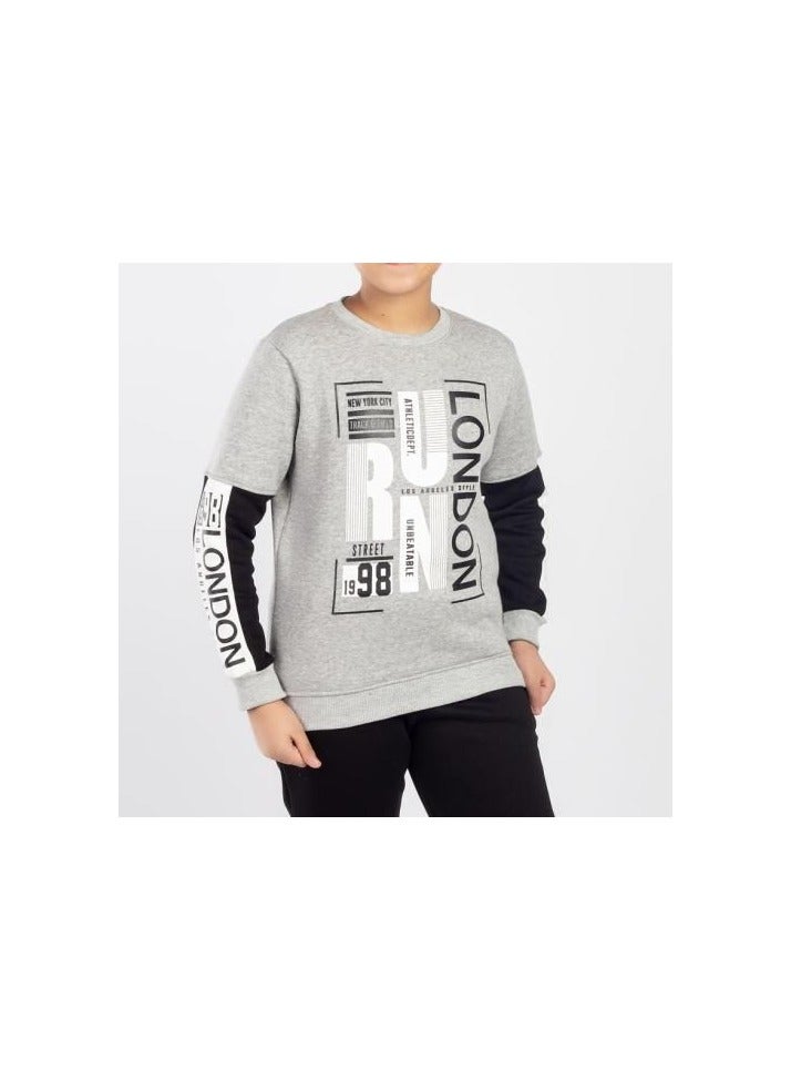 CHOiCE London Clothing Set Pajamas For Boys - Grey CODE 194 - Image 2