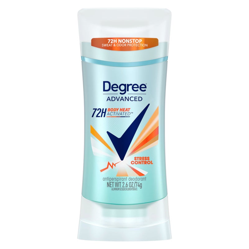 Degree Antiperspirant Deodorant Stress Control 72Hour Sweat  Odor Protection Antiperspirant for Women with Body Heat Activated Technology 26 oz