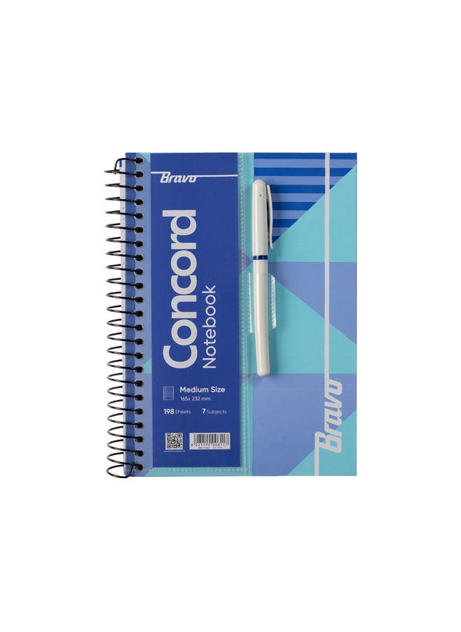 Bravo New Concord Notebook medium size 165x232mm - 7 Subjects - Blue  - Image 1