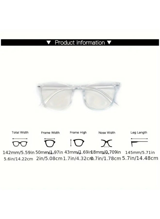 SCENT HOUSE Classic Square Glasses - Sleek Black Frame with Arms, Durable PC Material, Ideal for Casual, School & Business Use, Includes Case, Casual Eyewear|Casual Attire|Polycarbonate Lenses (Includes eyeglass case)
,blue lighe blocking glasses,eyeglasses - Image 3