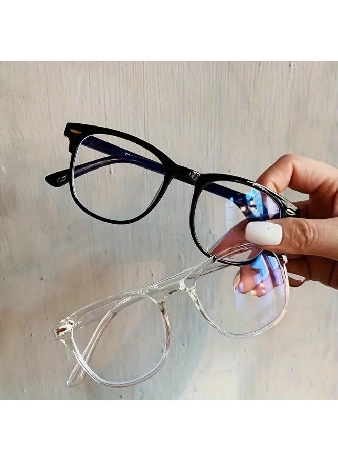 SCENT HOUSE Classic Square Glasses - Sleek Black Frame with Arms, Durable PC Material, Ideal for Casual, School & Business Use, Includes Case, Casual Eyewear|Casual Attire|Polycarbonate Lenses (Includes eyeglass case)
,blue lighe blocking glasses,eyeglasses - Image 4
