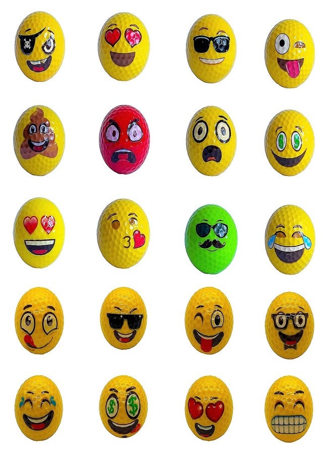 Lightahead USGolfer - Set of 12 Unique Emoticon Fun Putting Practice Golf Balls, Randomly Selected from Listing Images - Novelty Golf Gift - Image 1