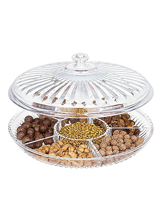 BLACKSTONE Acrylic Tray With 6 Dividers | Comes With Stylish Lid | Suitable For Storing Small Kitchen Items | Acrylic Multi Sectional Snack Serving Tray Ba4117 - Image 3