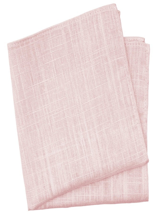 BELLUNO Blush Pink Pocket Square for Men, Cotton and Linen Blend - Image 1