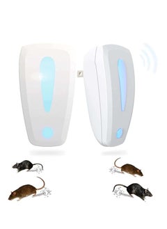 2 Packs Ultrasonic Pest Repeller Mouse Repellent Indoor Pest Control Pest Repellent Ultrasonic Plug in Spider Repellent Indoor Ultrasonic Repellent for Roach Rodent Mouse Bugs Mosquito Mice