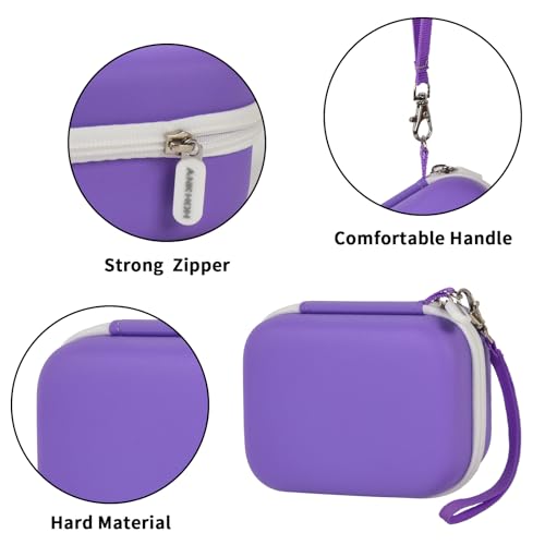 ANKHOH Label Maker Case for Memoking T02/ for Phomemo M02/ M02S/ M02 Pro/ Q30S/ for Nelko PM230/ for Anycash/for Ponek Mini Pocket Printer, Portable Sticker Paper Storage Holder - Box Only (Purple) - Image 4