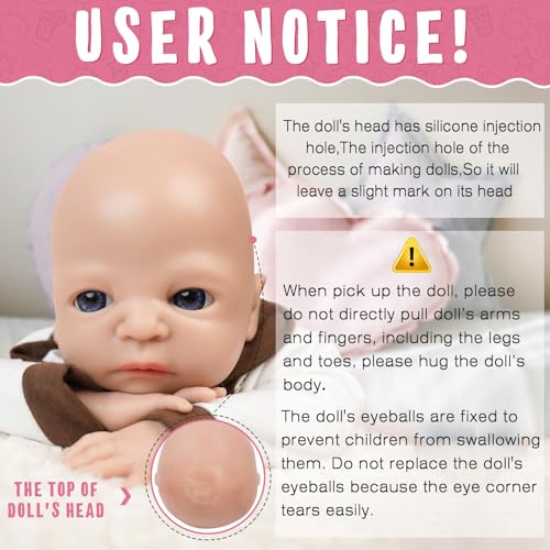 Vollence 16 inch Reborn Baby Doll Girl Silicone Doll Realistic Newborn Baby Dolls with Feeding Accessories Gift Box for Kids Girl - Image 5