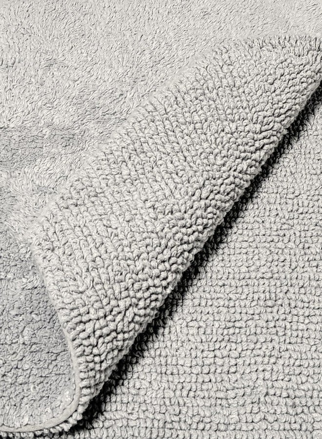 Cruiser’s Cache Cruiser’s Caché Classic Organic Cotton Loop Bath Mat, 17" x 24" Fog Gray Bath Rug - Image 1