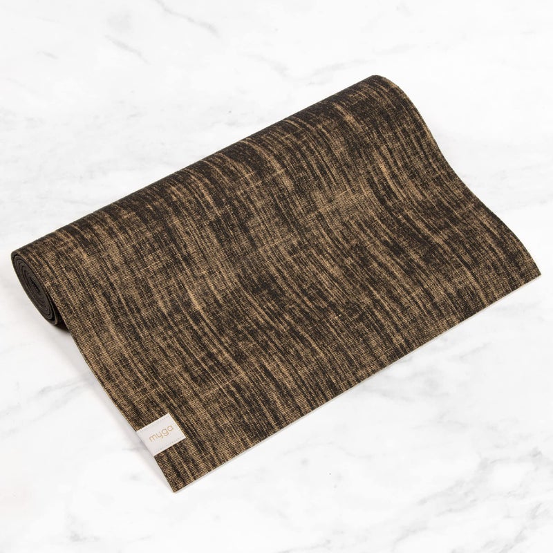 Myga Jute Yoga Mat - High Performance Vegan Floor Exercise Mat - Eco Friendly Biodegradable Yoga Mat with PVC Backing - 72" x 24" - 0.2" Thickness Black - Image 3