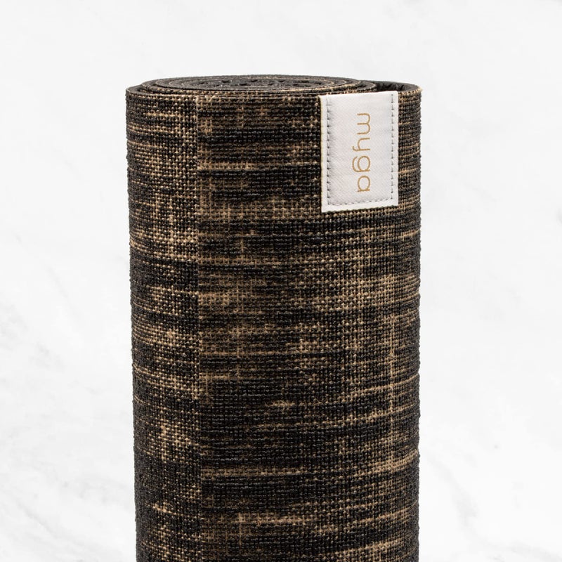 Myga Jute Yoga Mat - High Performance Vegan Floor Exercise Mat - Eco Friendly Biodegradable Yoga Mat with PVC Backing - 72" x 24" - 0.2" Thickness Black - Image 4