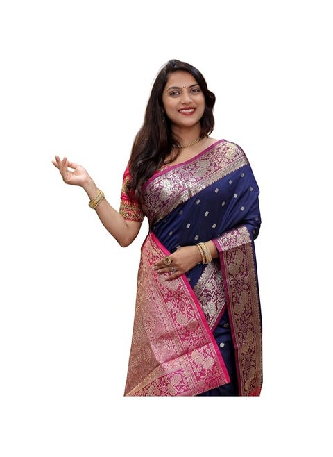 Women's Banarasi Pattu Saree - Soft Cotton Party Wear with Blouse Piece for Weddings | Latest 2024 Collection