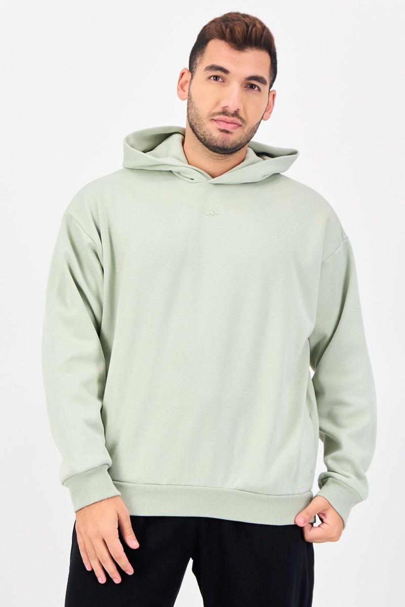 Adidas Men Sportswear Fit Long Sleeve Basketball Hoodie, Sage Green - Image 1