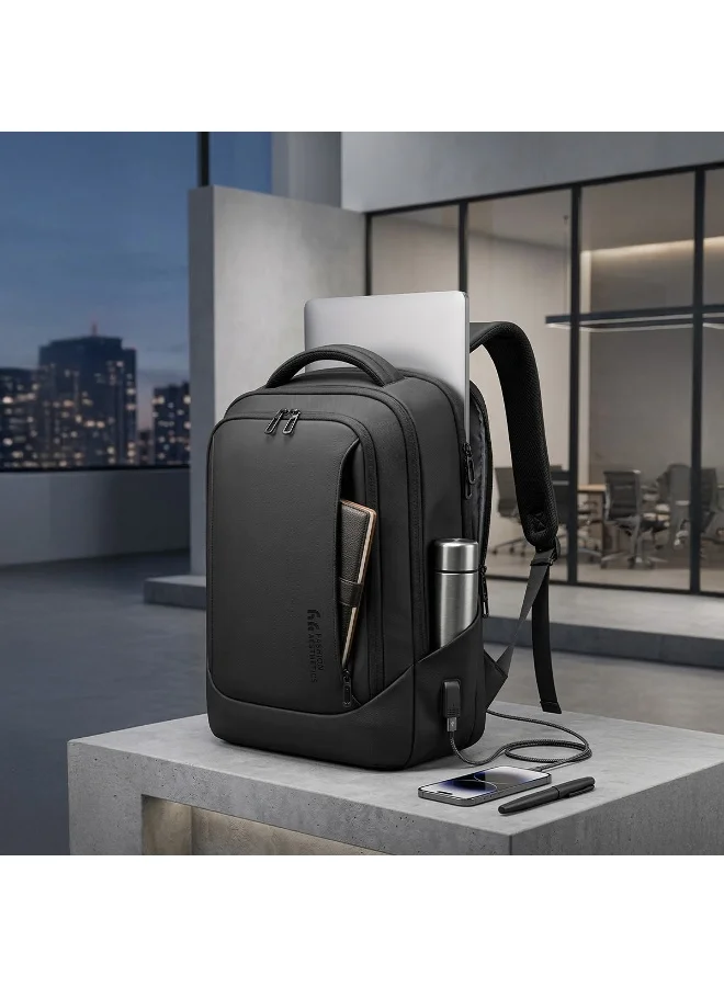 Mobcos Mobcos Back Pack Black 8511 Mobcos Back Pack Black 8511 Waterproof Anti-Theft Laptop Backpack with USB Charging Port – Slim Business Travel Backpack for Men & Women, Durable Oxford Leather Material, Lightweight Work & College Bag  | Best Price UAE