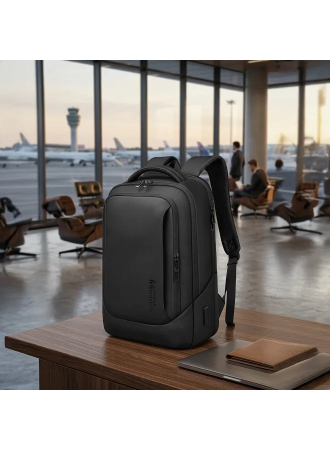 Mobcos Mobcos Back Pack Black 8511 Mobcos Back Pack Black 8511 Waterproof Anti-Theft Laptop Backpack with USB Charging Port – Slim Business Travel Backpack for Men & Women, Durable Oxford Leather Material, Lightweight Work & College Bag  | Best Price UAE