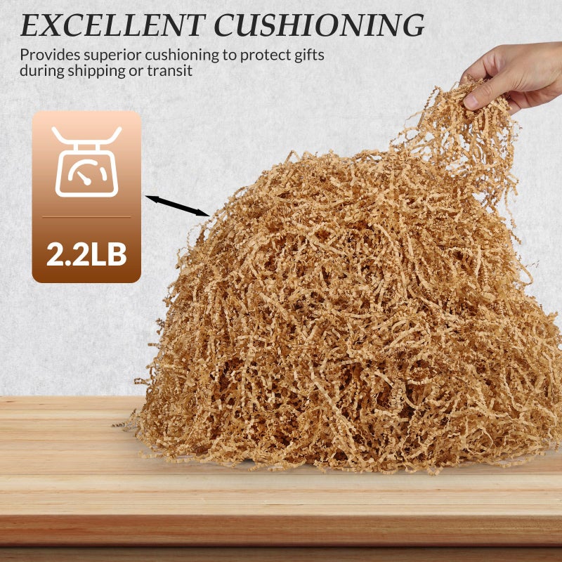 mxxkms 2.2 LB Kraft Shredded Paper for Gift Baskets, Effective Crinkle Paper and Basket Filler, Ideal for Gift Box Stuffing and Handmade Decoration, Birthdays, Weddings, Anniversaries, and All Occasions - Image 4