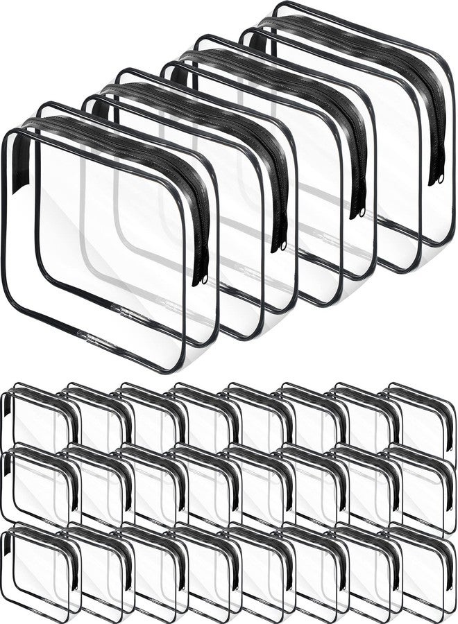 Reginary 28 Pieces Clear Cosmetic Makeup Bags with Zipper Bulk Travel Size Plastic Toiletry Carry Pouch Waterproof Portable Transparent Zippered Organizer Case for Women Men Traveling and Organizing - Image 1