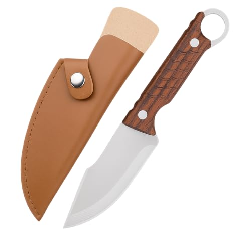 Machado Japanese Hand-Sharped Utility Knife with Leather Sheath | Full Tang Stainless Steel Drop Point Blade, ABS Plastic Handle | Multipurpose Kitchen, Meat, Vegetable & Outdoor Knife - Image 3