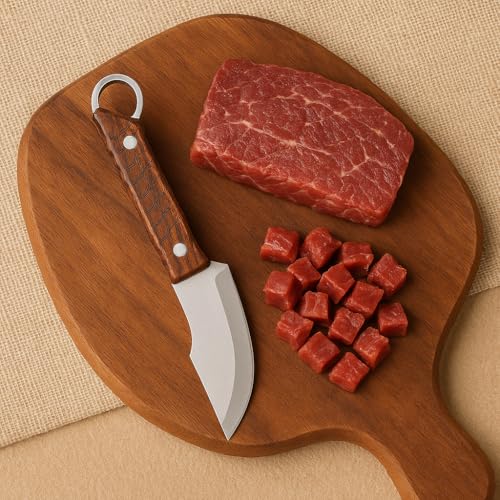 Machado Japanese Hand-Sharped Utility Knife with Leather Sheath | Full Tang Stainless Steel Drop Point Blade, ABS Plastic Handle | Multipurpose Kitchen, Meat, Vegetable & Outdoor Knife - Image 4