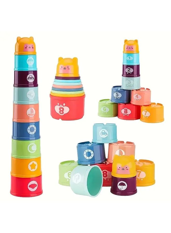 Stacking Cups Baby Toys With Numbers Shapes And Patterns For 6 To 18 Months Boys Girls - Image 3