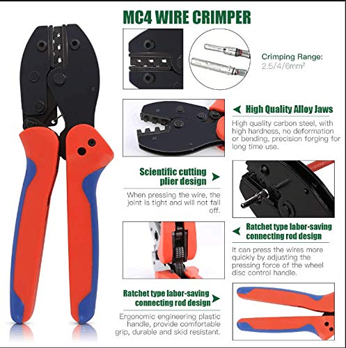 Keadic Solar Crimping Tools Includes Solar Panel Connectors, Solar Cable Connectors, Spanner Wrench, Solar Solar Crimper Tool Kit for 2.5/4.0/6.0mm² MC3 MC4 Solar Panel ﻿ - Image 4