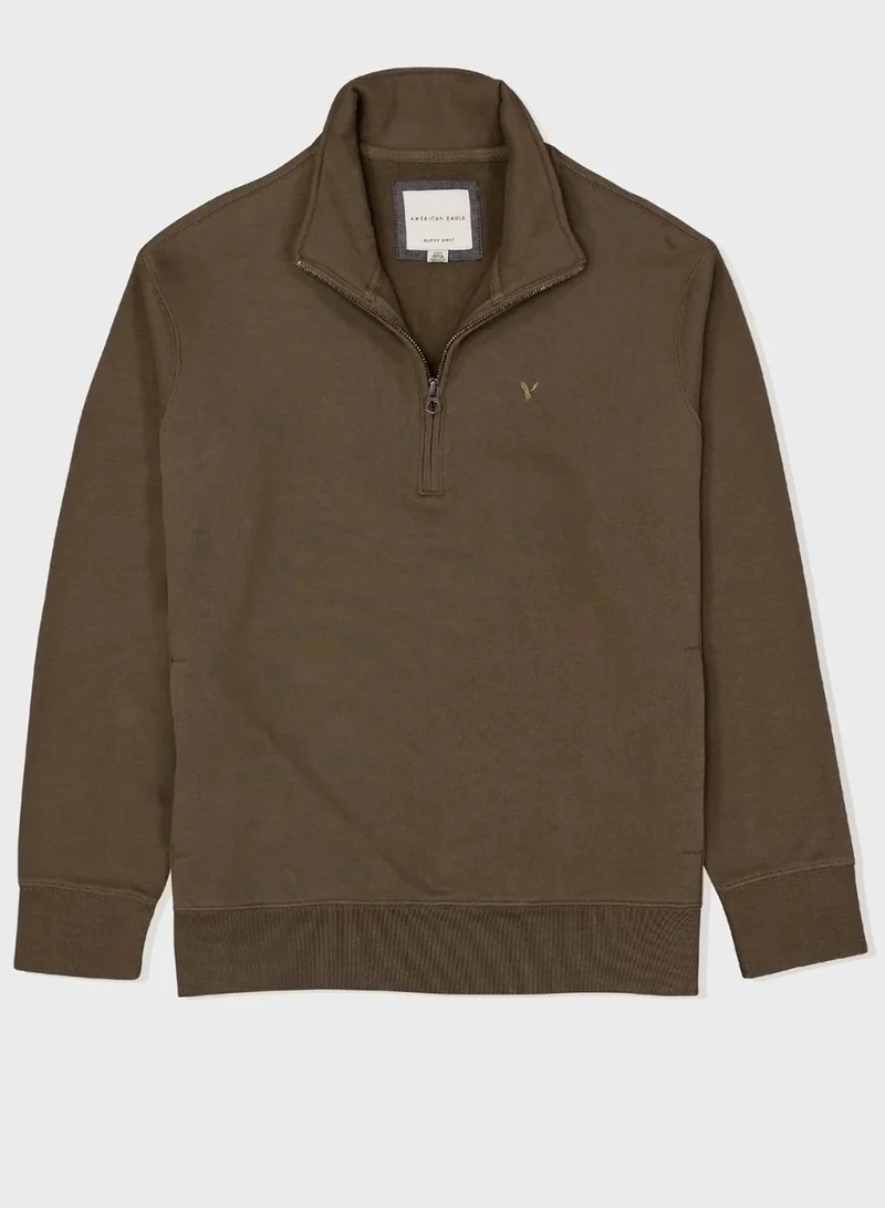 American Eagle Zip Detail Sweatshirt