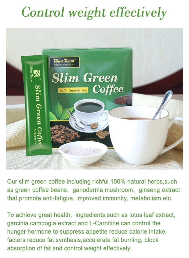 وينز تاون قهوة خضراء رقيقة لفقدان الوزن, خسارة الوزن العشبية الطبيعية, قهوة غانوديرما, يحتوي على غانوديرما, فطر ريشي لتحسين الهضم وأسلوب الحياة الصحي مربع من 18 - Image 3