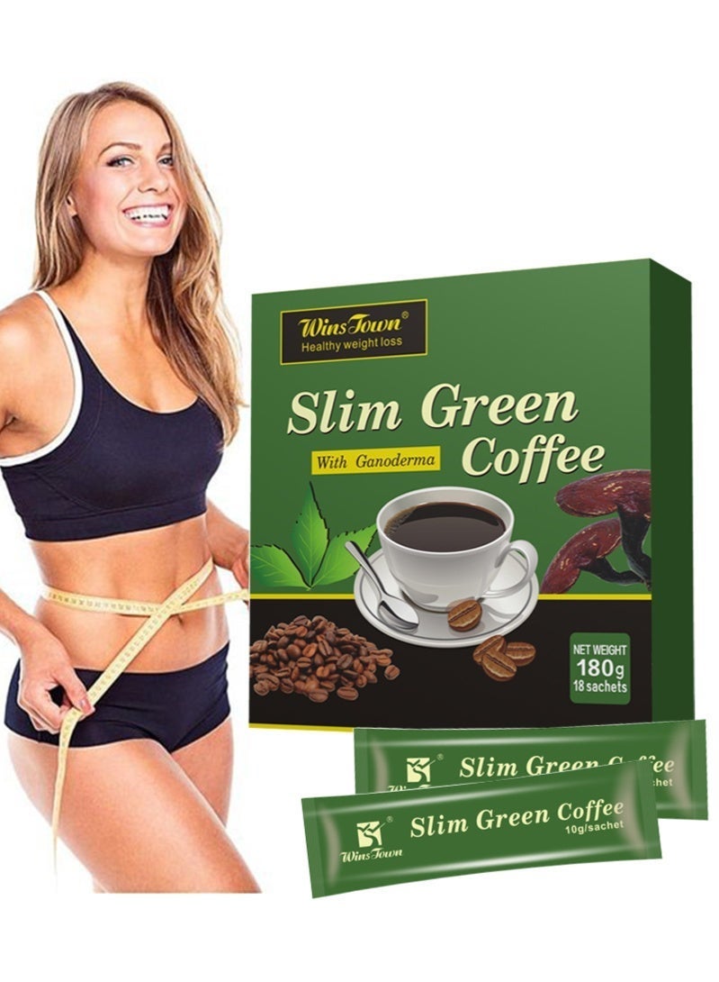 وينز تاون قهوة خضراء رقيقة لفقدان الوزن, خسارة الوزن العشبية الطبيعية, قهوة غانوديرما, يحتوي على غانوديرما, فطر ريشي لتحسين الهضم وأسلوب الحياة الصحي مربع من 18 - Image 2