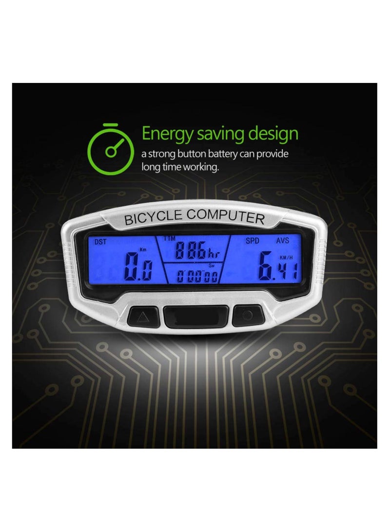 SOLARAE Bike Computer, Outdoor Waterproof Wired Bike Computer Odometer Cycling Riding Accessory with Lcd Display, Supports Intelligent Backlight, Lightweight, Dustproof, Waterproof, Energy Saving(1 Pack) - Image 2